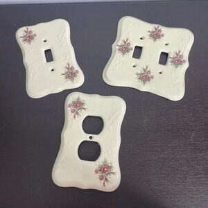 Lot VB Athena Vintage Porcelain Double Light Switch Cover Plate, Outlet, Single